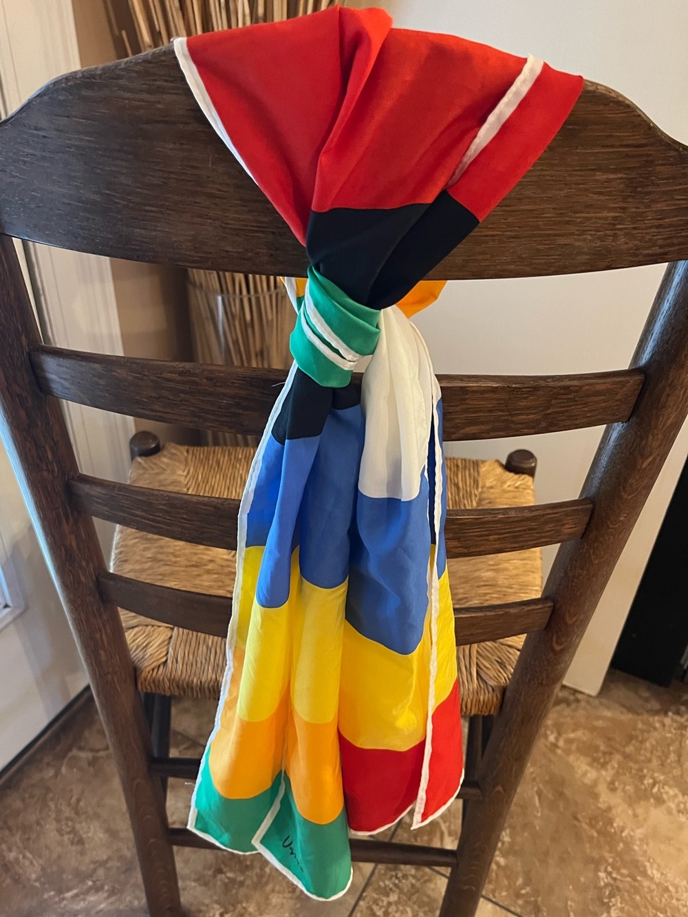 Vintage Vera Neumann Mod Geometric Colour Block Oblong Scarf 44"x11"